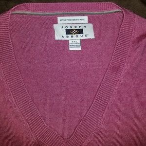 Joseph Abboud Men's V-Neck Sweater XXL Rose  pink